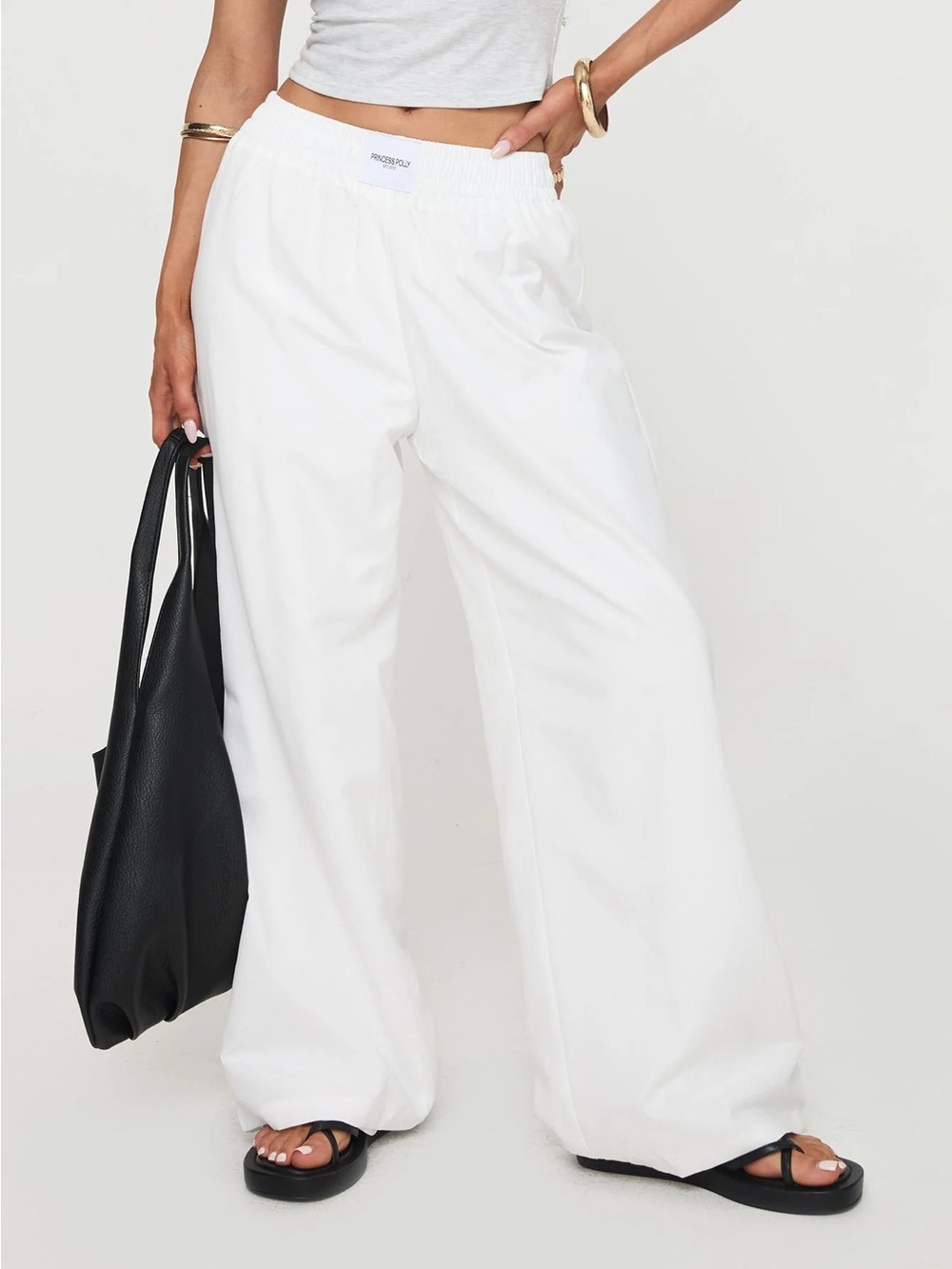 Princess Polly Beach House Wide Leg Pants White Size 10